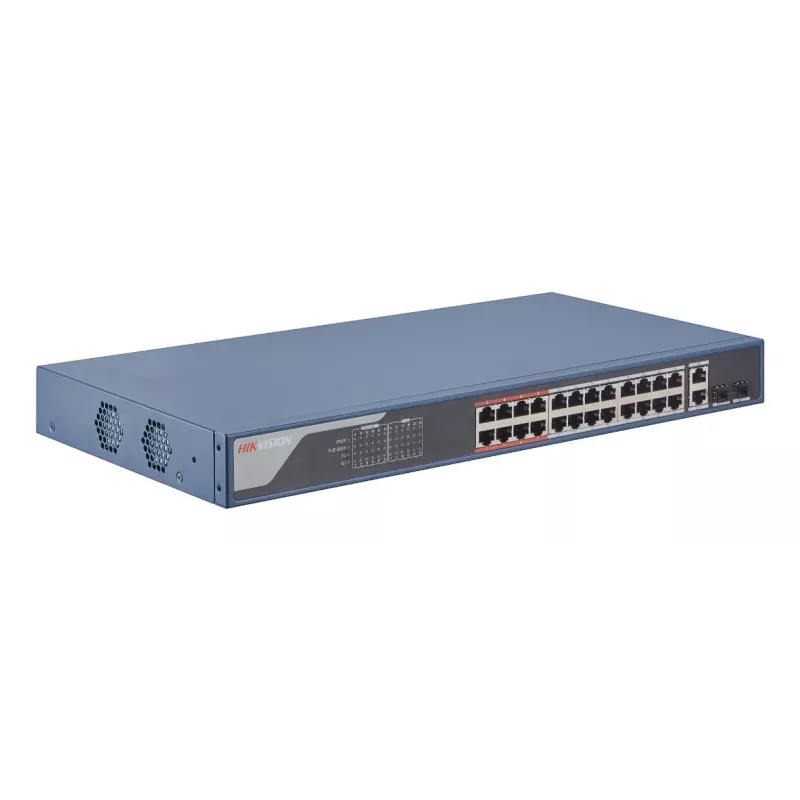 Przełącznik sieciowy Hikvision DS-3E1326P-EI — 26 portów, przepustowość przełączania 14,8 Gbps