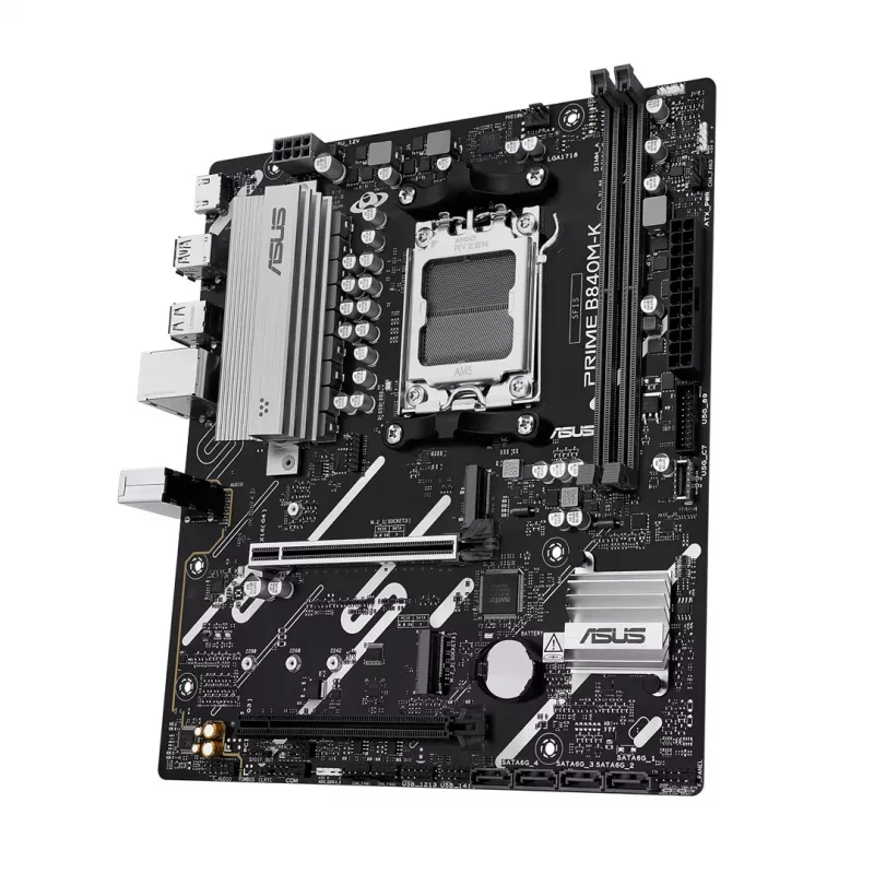 Płyta główna ASUS PRIME B840M-K — AMD B840, Socket AM5, micro ATX, DDR5, 2 DIMM, 128 GB, 2.5 GbE, M.2, SATA III