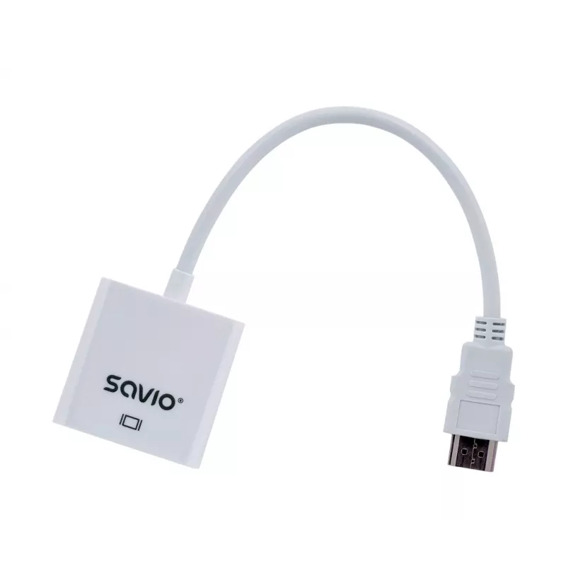 Adapter do kabla wideo Savio CL-27B 0,1 m HDMI Type A (Standard) VGA (D-Sub) biały
