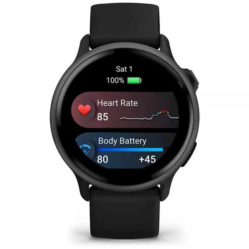 Garmin vívoactive 6 3,05 cm (1,2) AMOLED 42 mm Cyfrowy 390 x 390 pikseli Ekran dotykowy Czarny Wi-Fi GPS (satelitarny)