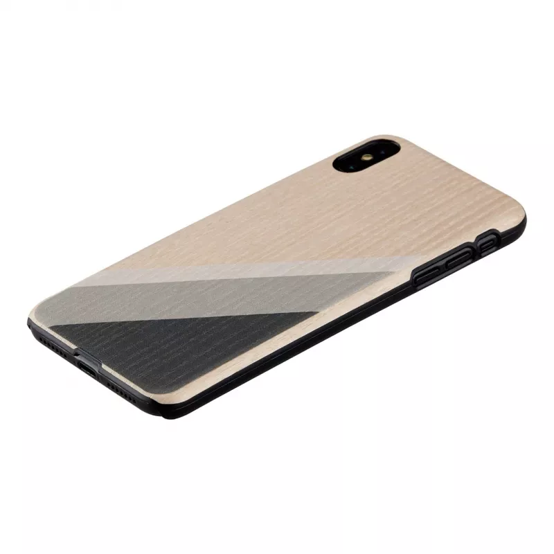 Etui na telefon man and wood do iPhone XS Max — szary garnitur, czarny