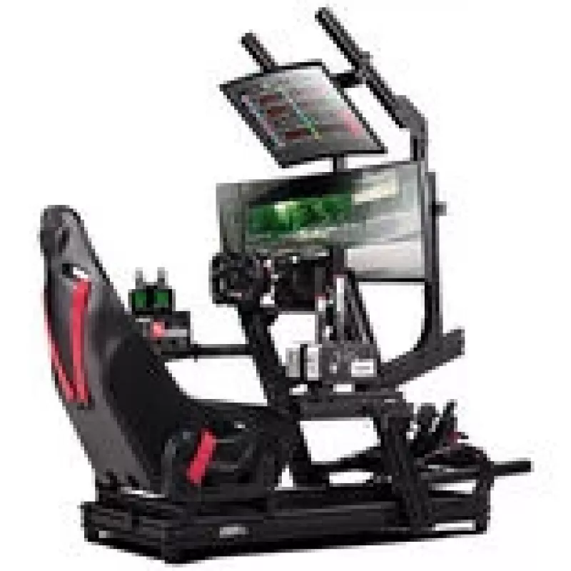 Next Level Racing GTElite Aluminiowy Kokpit Symulatora - Edycja z Płytą Kierownicy + Fotel Wyścigowy O-Rouge C1-XL Cold Fusion