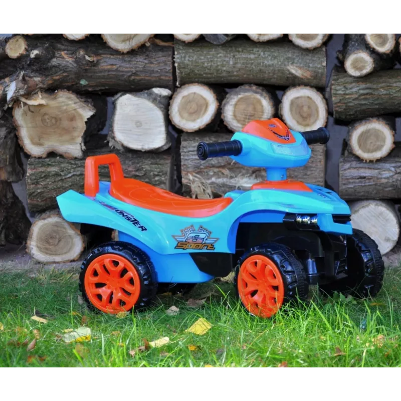 Jeździk milly mally Ride-on Monster Navy — pojazd do siedzenia i jeżdżenia dla dzieci, niska wysokość siedziska