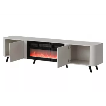 Szafka RTV Cama Meble Volare 200 x 39 x 49 cm cashmere z kominkiem elektrycznym