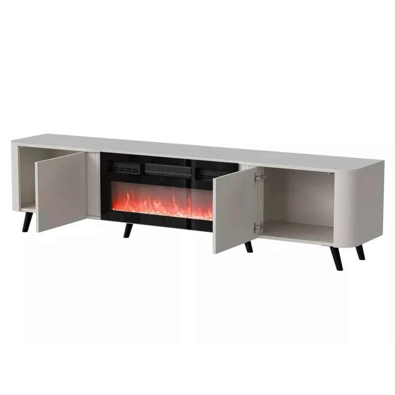 Szafka RTV Cama Meble Volare 200 x 39 x 49 cm cashmere z kominkiem elektrycznym