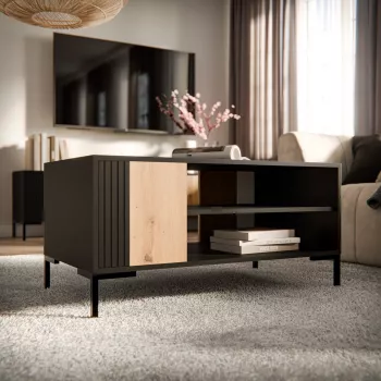 Cama MERCI coffee/lawn table 100 x 55 x 49 cm Czarny/oak artisan