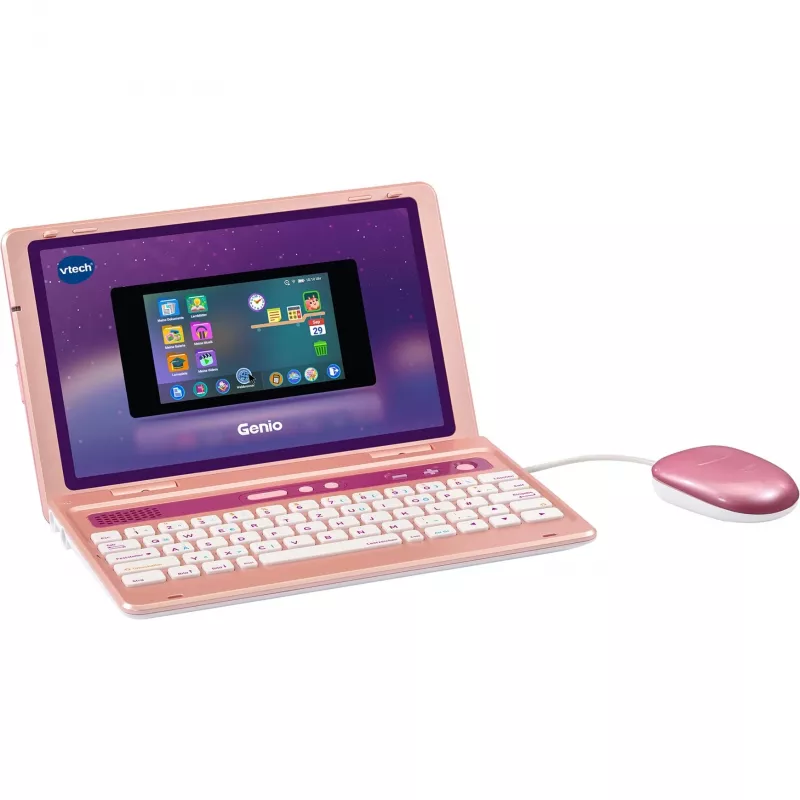 VTech Genio Lernlaptop różowy — laptop edukacyjny dla dzieci, interaktywne urządzenie do nauki