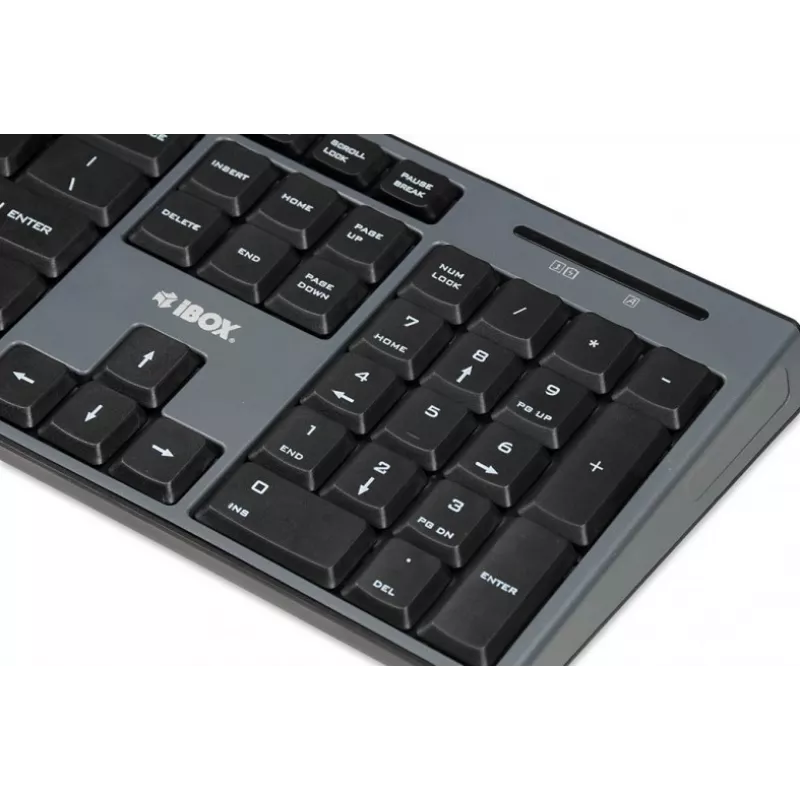 IBOX Desktop Kit Pro bezprzewodowa klawiatura i mysz, QWERTY pełnowymiarowa 104 klawisze, 2.4 GHz, 1200 DPI, czarna