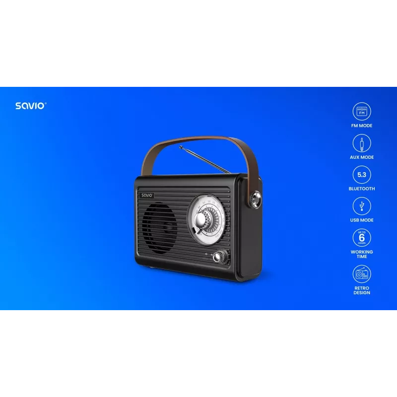 Przenośne radio Savio RS-01 Analog Czarny