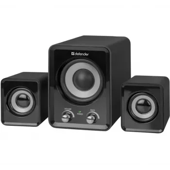 Przewodowe głośniki DEFENDER Z4 2.1, 11 W RMS, czarne, zasilanie USB 5V, wyjście słuchawkowe 3,5 mm