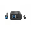 Hub USB NATEC MANTIS USB 2.0 Type-B — 4x porty USB 3.2 Gen 1 Type-A, czarny, kabel 0,8 m, zasilacz sieciowy, wyłącznik zasilania