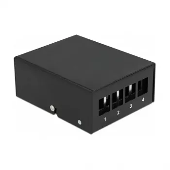 Patch Panel DeLOCK Keystone 4 Port Czarny
