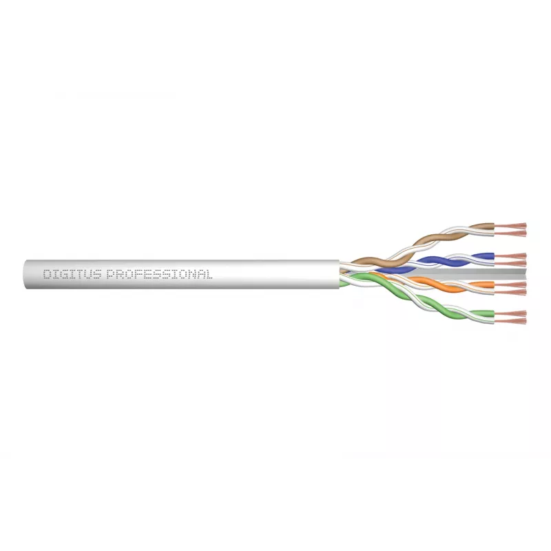 Kabel sieciowy Digitus CAT 6 U/UTP skrętka, patchcord, surowy 100 m, szary