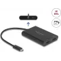 Adapter USB typu C na 2× HDMI 4K 60 Hz Delock 64309 (DisplayLink)
