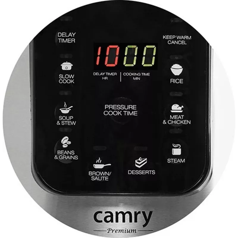 Wielofunkcyjny garnek Camry CR 6409 6 L 1000 W Czarny,Stal nierdzewna