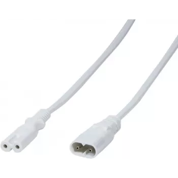 LogiLink - Przedłużacz zasilający - IEC 60320 C8 na IEC 60320 C7 - 2 m - Formowany - Biały