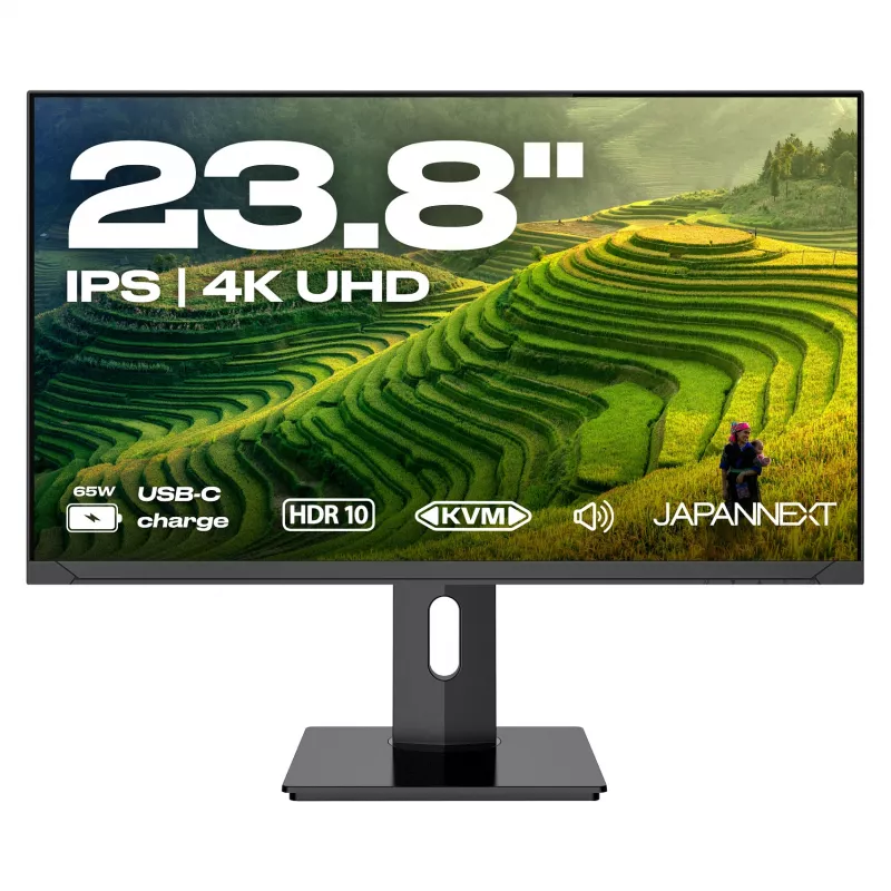 JAPANNEXT 4K UHD Monitor 60,45cm (23,8) 3840x2160 Pixel,IPS Panel, 8 ms, 60 Hz, AMD FreeSync, HDMI, DisplayPort (JN-IPS2380UHDR-C65W-HSP)