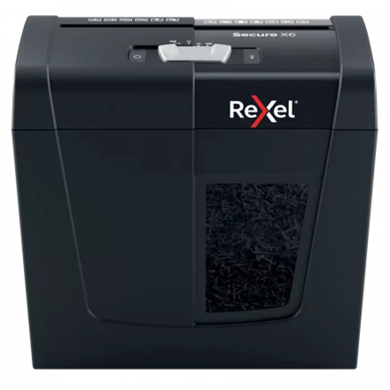 Niszczarka do papieru Rexel Secure X6 Cross Cut P4, cięcie krzyżowe, 4 x 40 mm, 10 L, 100 arkuszy, 68 dB, 6 arkuszy
