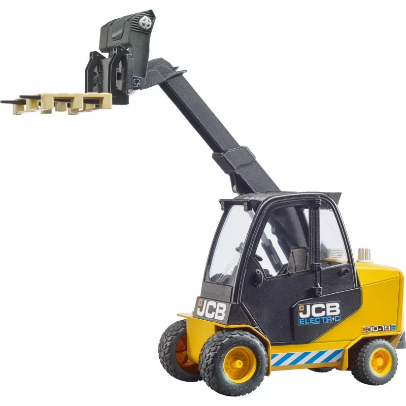 Wózek widłowy BRUDER JCB Teletruk zabawka — ABS, zalecany wiek 3+, czarno-żółty