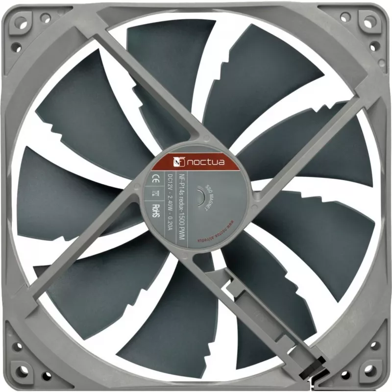 Wentylator Noctua NF-P14S REDUX-1500 PWM 140 mm szary, 12V PWM, 450–1500 RPM, 133,7 m³/h, 25,8 dB