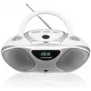Odtwarzacz CD BLAUPUNKT BB14WH — odtwarzacz CD z odtwarzaniem MP3, USB, LCD, zegarem, głośnikami 2x1 W, srebrny/biały
