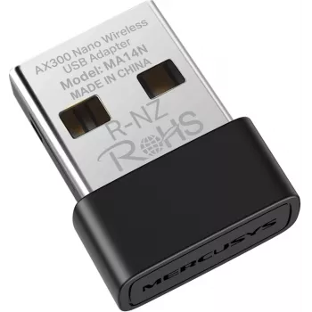 USB Wi‑Fi Adapter MERCUSYS MA14N — USB Type‑A, 2.4 GHz Single‑Band, up to 287 Mb/s, Czarny