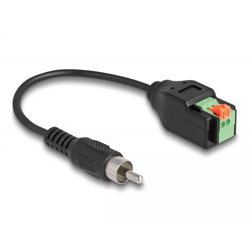 Kabel DeLOCK RCA męski do adaptera z listwą zaciskową z przyciskiem 15 cm