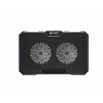 Podkładka chłodząca do laptopa FURY GUNBAI G3 14.1–17.3 cala z 2 wentylatorami, podświetleniem RGB, 2× USB