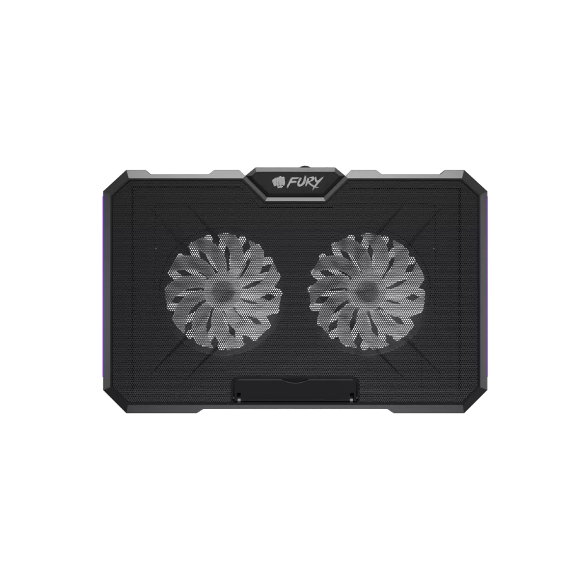 Podkładka chłodząca do laptopa FURY GUNBAI G3 14.1–17.3 cala z 2 wentylatorami, podświetleniem RGB, 2× USB