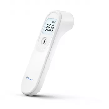 Termometr bezdotykowy na podczerwień Yuwell YT-1 — na czoło, zakres 32–43°C, dokładność ±0,3°C, sterowanie przyciskami, alarm, baterie AAA