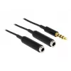 Kabel audio DeLOCK 65575 0.25m 3.5mm 2 x 3.5mm Czarny