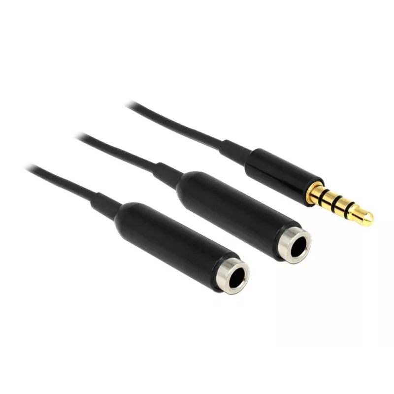 Kabel audio DeLOCK 65575 0.25m 3.5mm 2 x 3.5mm Czarny