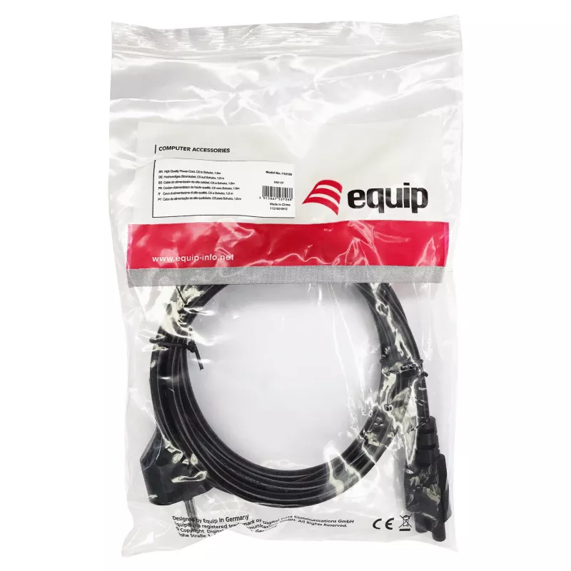 Equip Wysokiej jakości kabel zasilający, C5 do Schuko