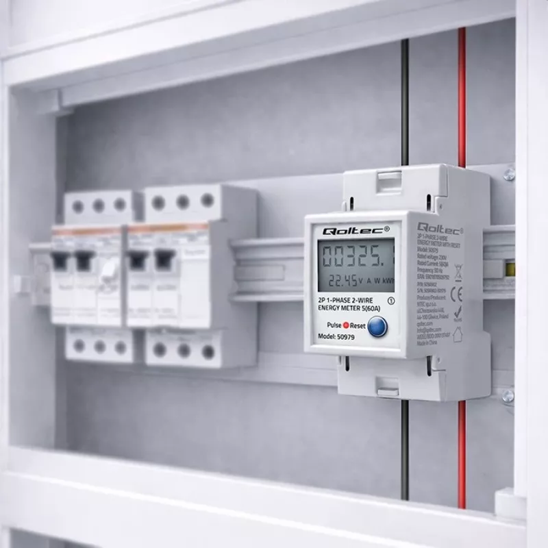 Licznik energii QOLTEC Jednofazowy na szynę DIN 230V (MPN 50979)
