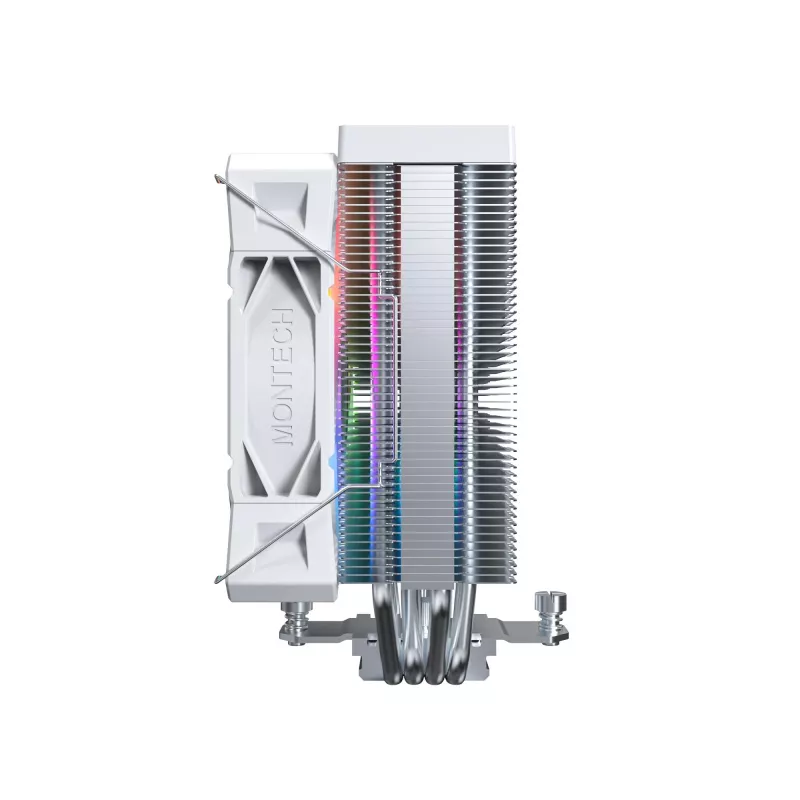 Chłodzenie powietrzne Montech NX400 ARGB 120 mm Biały — 270 W TDP, FDB, 156×74×120 mm
