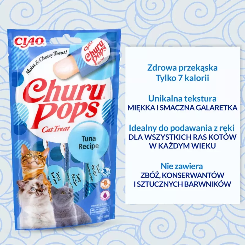 INABA Churu Pops Tuna - Przysmaki dla kota - 4x15 g