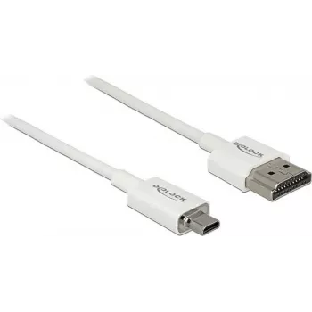 Kabel HDMI DeLOCK 85148 0,5 m Typ A na Typ D Biały
