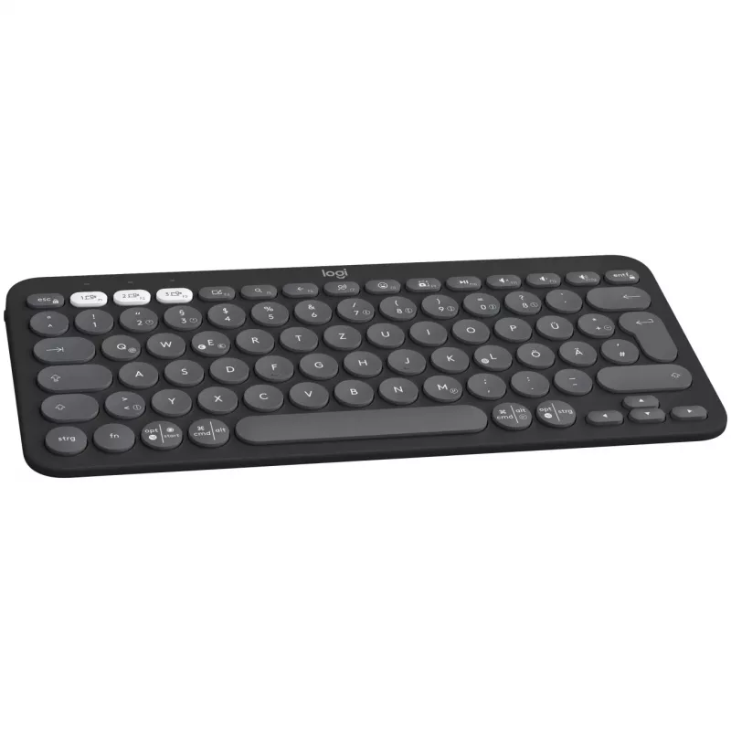 Logitech Pebble Keys 2 K380s - Klawiatura - Bezprzewodowa - Bluetooth LE - QWERTZ - Niemiecka - Tonal Graphite (920-011795)