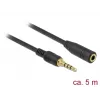 Kabel audio 3,5 mm męski na żeński DeLOCK 85635 5 m czarny