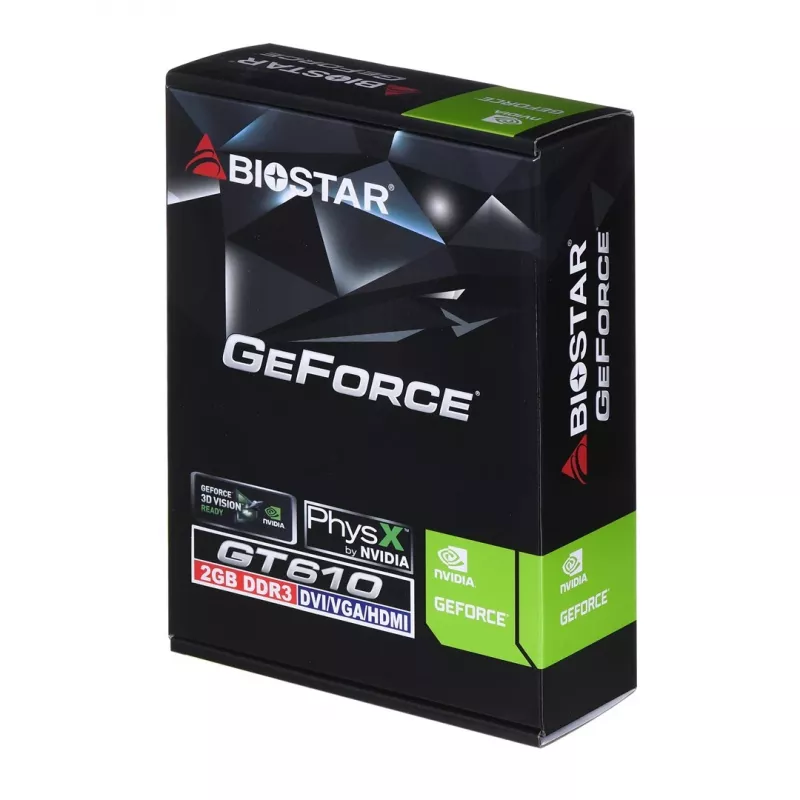 Karta graficzna BIOSTAR GeForce GT 610 — 2 GB GDDR3, 64-bit, PCIe x16, 700 MHz
