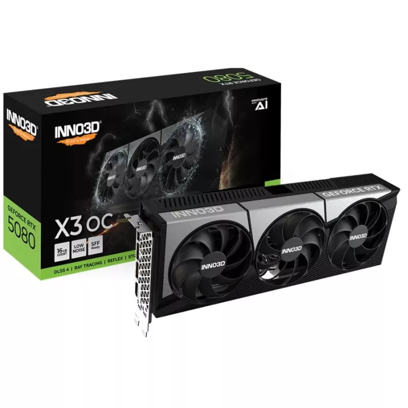 Karta graficzna Inno3D GeForce RTX 5080 16 GB GDDR7, PCIe 5.0, 256-bit, 300×120×50 mm