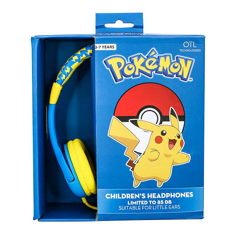 Przewodowe słuchawki dla dzieci OTL Pokemon Pikachu (niebiesko-żółte)