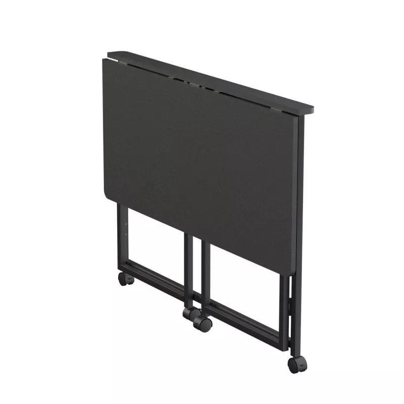 Maclean składany stół, czarny, mobilny, 100x50cm, maks. 50kg MC-1250 B
