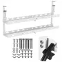 Organizator kabli pod biurko MACLEAN MC-102W — stalowy uchwyt podblatowy, regulowana długość, pasuje do biurek o grubości 0,5–5 cm, obciążenie 5 kg, biały