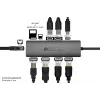 Koncentrator interfejsów Alcasa HUB-C001A USB Type-C 5000 Mbit/s Antracyt
