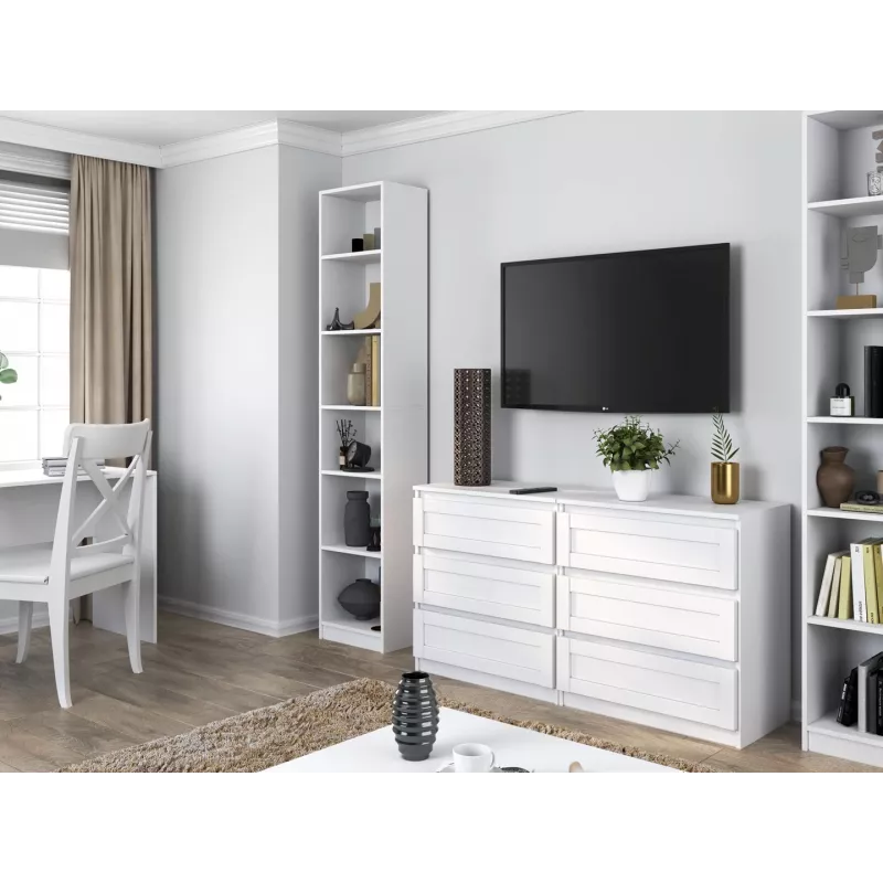 szafka ekspozycyjna top e shop W40 PAFOS BIA — biała płyta wiórowa, 290×400×2000 mm