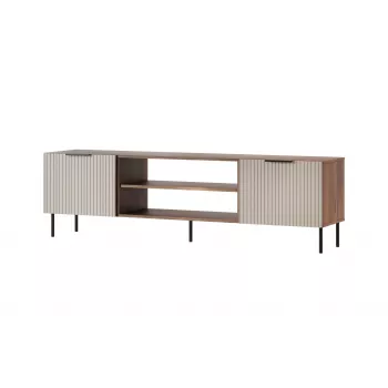 Szafka RTV Cama ALMERA 180,5×42×52,5 cm orzech/kaszmir – blat z płyty wiórowej, rama orzech