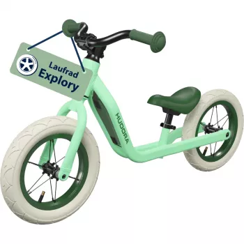 Balance bike HUDORA Explory 12 inch mint — children's run bike, 12-inch wheels, lightweight frame