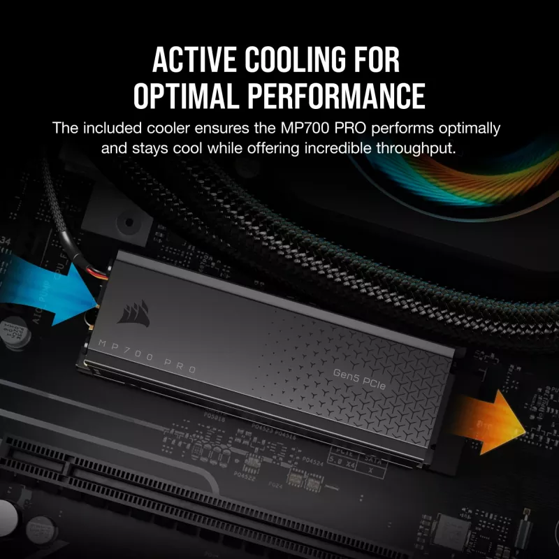 CORSAIR MP700 PRO - SSD - 1TB - wewnętrzny - M.2 2280 - PCI Express 5,0 x4 (NVMe) - 256-Bit-AES (CSSD-F1000GBMP700PRO)