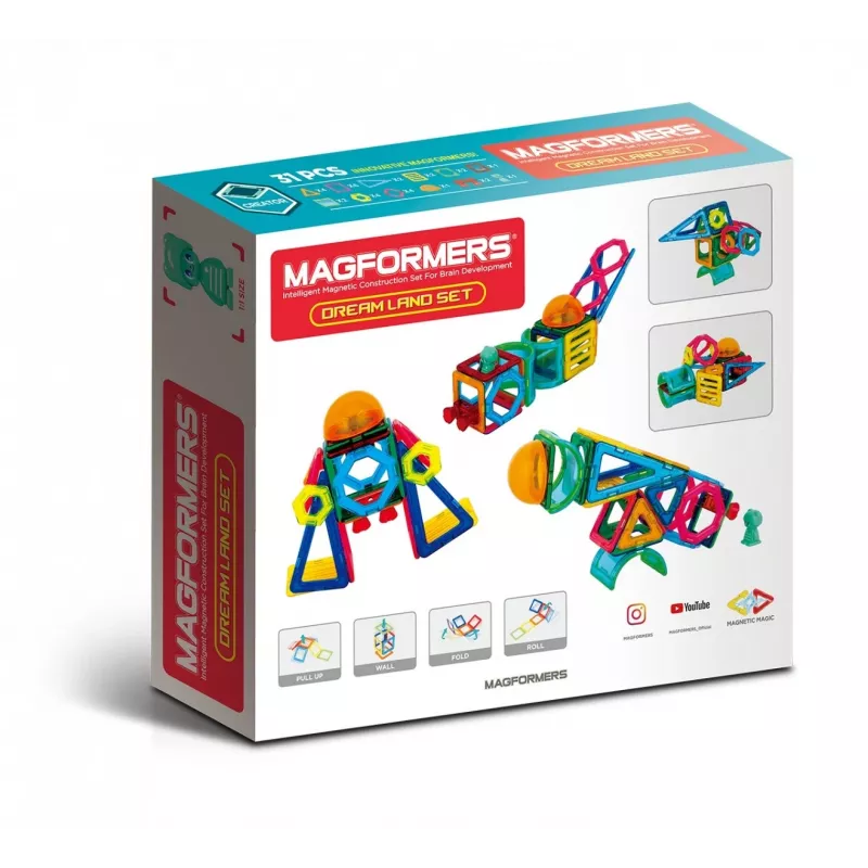 MAGFORMERS Magnetic Blocks Drea Land — 31-elementowy zestaw magnetycznych klocków do kreatywnej zabawy